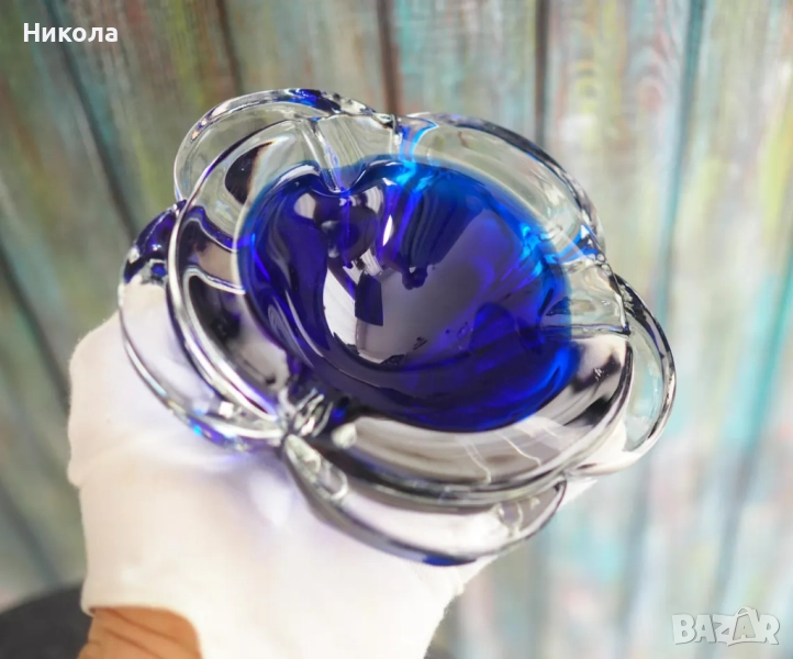 Луксозен пепелник за пури - Murano, Antonio Imperatore , Италия 1970г., снимка 1