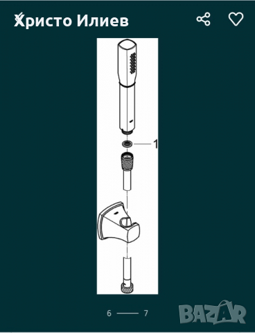 GROHE Grandera Stick  Луксозен Ръчен Душ Слушалка Стенен Държач Шлаух , снимка 2 - Други стоки за дома - 36451065