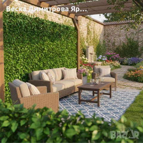 Ограда от зелени листа - панел за уединение с реалистичен вид 3 x 0,5 м, снимка 3 - Декорация за дома - 53697119