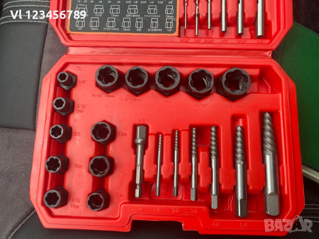  екстрактори  за повредени гайки и болтове 8-19 мм, 26 части, снимка 3 - Други инструменти - 51880831