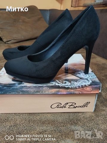 Дамски велурени обувки, снимка 2 - Дамски обувки на ток - 39802732