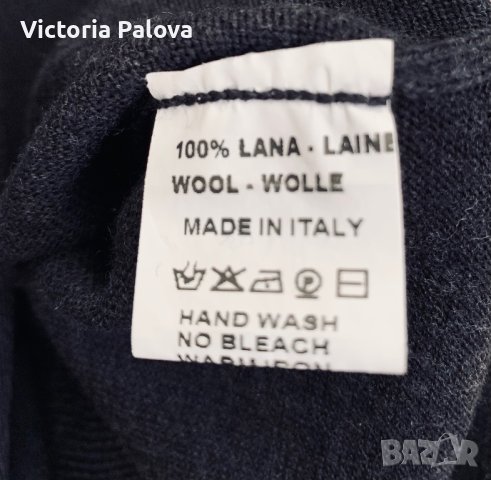 Пуловер V-деколте 100% меринос Италия, снимка 9 - Пуловери - 42549869