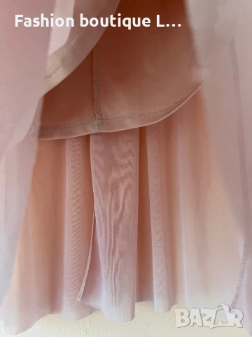 Тюлена бледо розова пола с подплата и ластик в кръстта 36 размер 🌸, снимка 2 - Поли - 51194397