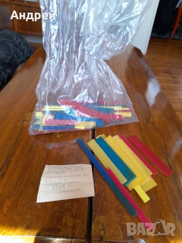 Старо Учебно помагало Пластмасови пръчици за мерене, снимка 2 - Други ценни предмети - 34134595