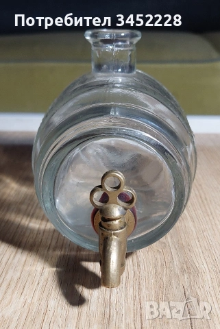 стъклено буренце с канелка за ценители половин литър, снимка 2 - Декорация за дома - 53486678