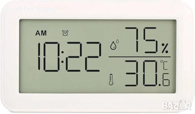 Термометър , хигрометър  будилник, LCD дисплей Seprendi (бял или черен)