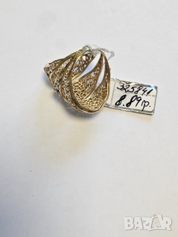Страхотен женски пръстен 585/14к 8.89гр, снимка 6 - Пръстени - 51531789