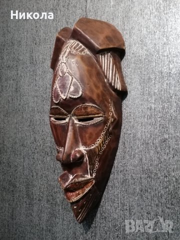 Дърворезба-автентична африканска маска, снимка 8 - Пана - 39429893