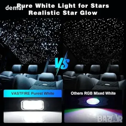 VASTFIRE Starlight Headliner Kit 500 бр. оптични фибри за таван – RGBW LED, APP/Remote/Music Sync, снимка 3 - Аксесоари и консумативи - 55850043