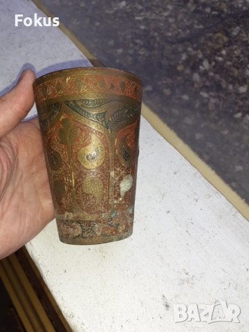 Стара гравирана бронзова чаша, снимка 5 - Антикварни и старинни предмети - 38988067