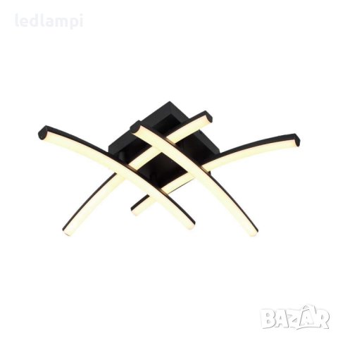 LED Плафониера 24W Черна Топло Бяла Светлина