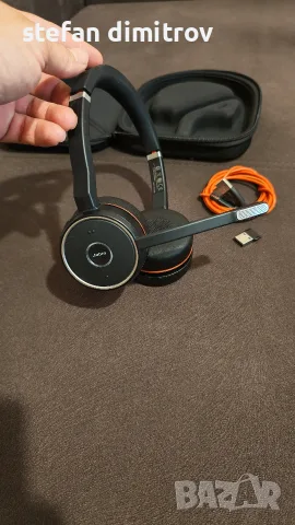 Jabra Evolve 75 UC Duo слушалки хедсет, черен , снимка 4 - Bluetooth слушалки - 55780727
