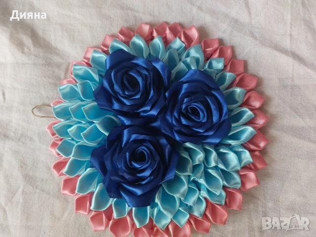 Вечни букети от сатен, снимка 8 - Декорация за дома - 51055596