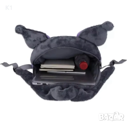Голяма Плюшена Раница Куроми, Плюшена чанта Hello Kitty Kuromi , снимка 8 - Плюшени играчки - 53036019