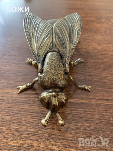 🪶 Винтидж руски месингов пепелник „Насекомо“ – СССР, колекционерска рядкост, снимка 4 - Антикварни и старинни предмети - 52106147