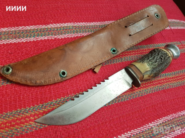 Немски нож с трион , снимка 2 - Антикварни и старинни предмети - 53720400