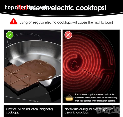 Подложка за индукционен котлон KitchenRaku 52 x 78 cm Induction Protective Mat, снимка 4 - Котлони - 50793093