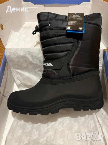 Апрески Trespass Dodo непромокаеми зимни ботуши с поларена подплата, черни, 46 номер, снимка 2 - Мъжки ботуши - 52921546
