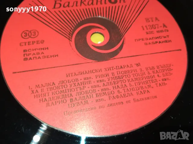 ИТАЛИАНСКИ ХИТ-ПАРАД 83-ИДЕАЛНА ПЛОЧА 2901250935, снимка 8 - Грамофонни плочи - 48874227