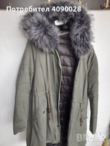 Пухено двулицево яке , снимка 4 - Якета - 53209905