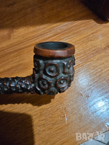 Старинна лула ръчна майсторска изработка с Бриар за ценители и колекционери с филтър, снимка 2 - Антикварни и старинни предмети - 51771490