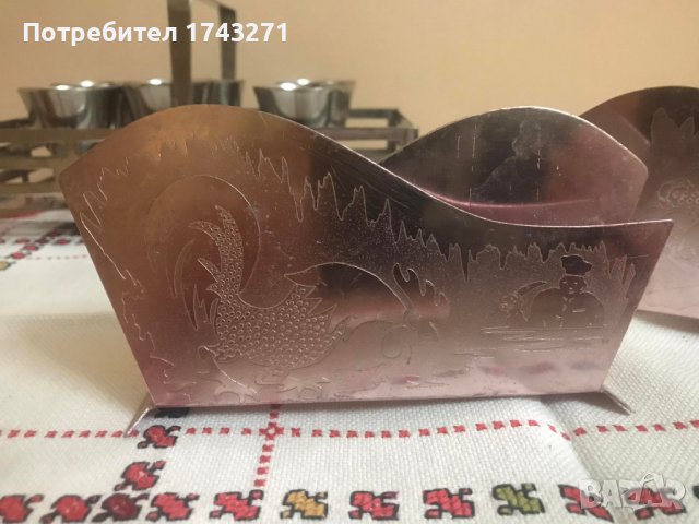 Метален салфетник от соца, снимка 1