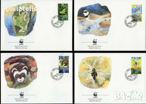 Лихтенщайн 1989 - 4 броя FDC Комплектна серия - WWF -Животни