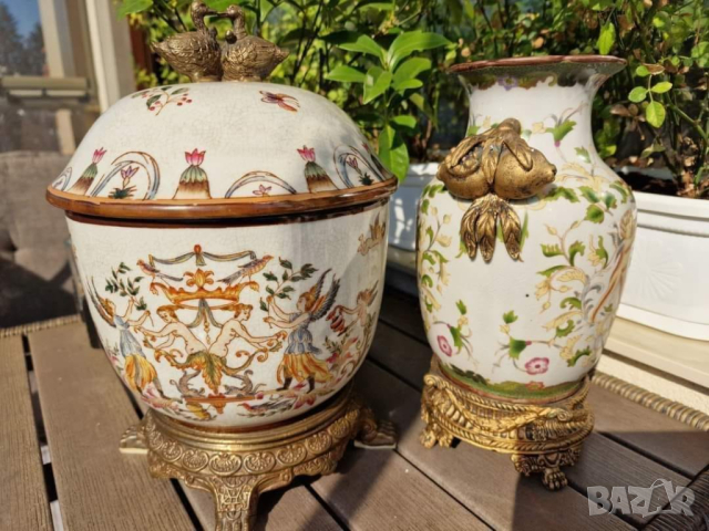 Барокови интериорни съдове - жардениера и ваза, снимка 2 - Антикварни и старинни предмети - 44751240