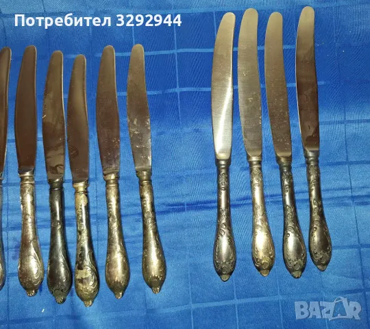 Посребрени руски прибори-ножове, снимка 5 - Прибори за хранене, готвене и сервиране - 47477236