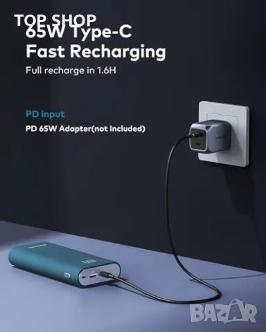 Нова Мощна Портативна Зарядна батерия 65W 20000mAh за MacBook/iPhone/Android, снимка 2 - Друга електроника - 49335152