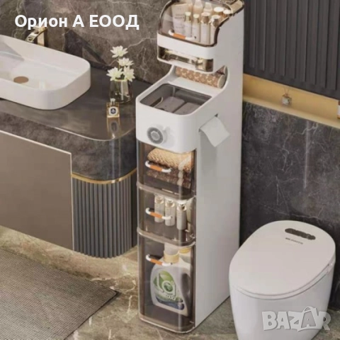 Мултифункционален Шкаф на Колелца Водоустойчив от Поликарбон с Вграден Аромантизатор и LED светлина, снимка 3 - Шкафове - 52053612