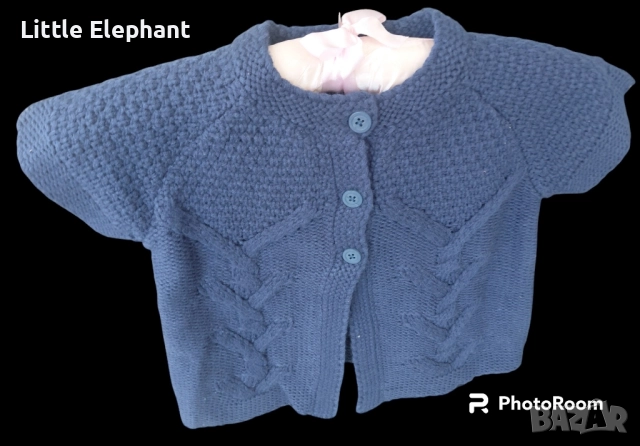 Къса тъмно синя жилетка плътна за мом на 3-4 год с копченца,Англия/нова