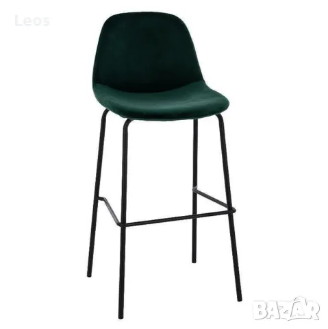  Бар стол ВИНСЪНТ кадифе в зелен цвят