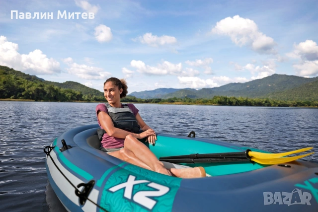 Нова надуваема лодка  Bestway®  Hydro Force® raft -set Trek™ X2 232 x 118 x 37 cm, снимка 8 - Воден транспорт - 53042667