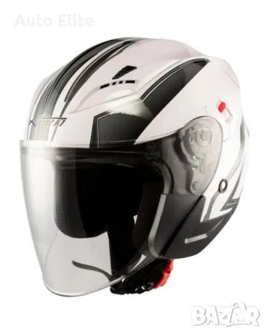 Скутер каска APRO YORK WHITE/GRAY  38225, снимка 1