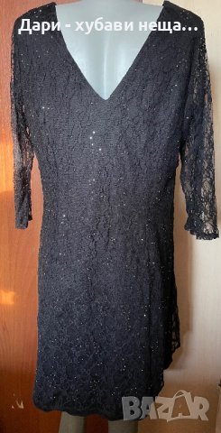 Дантелена рокля в черно, с камъчета🍀❤️L,XL❤️🍀арт.5003, снимка 3 - Рокли - 41269710