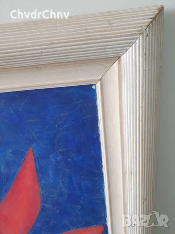 Piscaro 105х85см/голяма абстрактна картина масло върху платно/модернизъм-сюрреализъм/дървена рамка, снимка 7 - Картини - 51300776