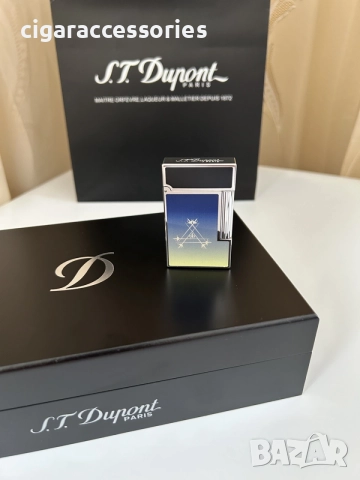 Запалка S.T. Dupont Ligne 2 Montecristo Dark Blue - отлично състояние, двоен пламък, снимка 2 - Запалки - 55729937