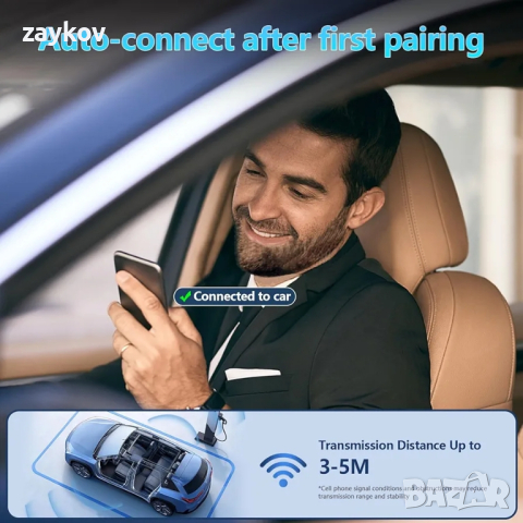 Sanyee Wired to Wireless Carplay & Android Car 2 in 1 адаптер, снимка 7 - Аксесоари и консумативи - 44560692