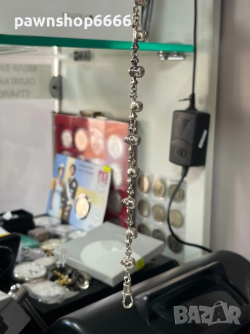 Сребърна верижка за джобен часовник, снимка 7 - Антикварни и старинни предмети - 51455277