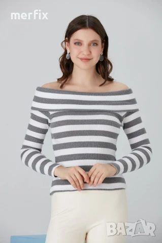 Дамски блузи мадонна яка , снимка 3 - Блузи с дълъг ръкав и пуловери - 51253789