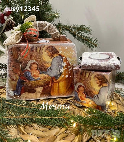 Кутия чантичка-Свята нощ! 🎄, снимка 5 - Декорация за дома - 52769451