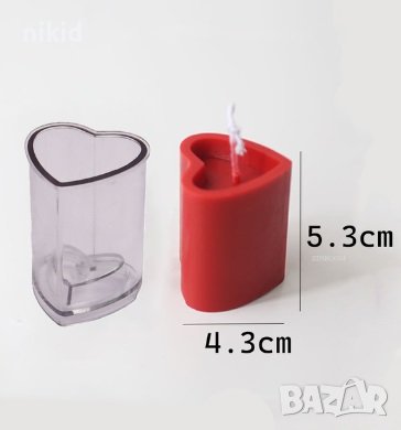 3d сърце висока пластмасова форма молд за направа на  свещ шоколад сапун декор, снимка 7 - Форми - 41500732