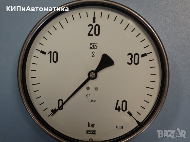Манометър WIKA 232.50.160, Ф 160, 40 bar, снимка 2 - Резервни части за машини - 34450769