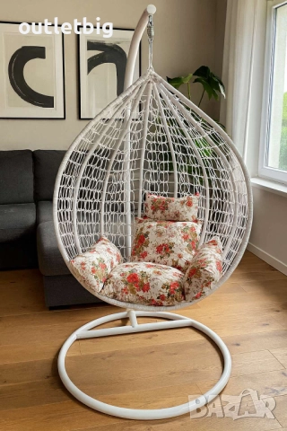 Люлка градинска висяща люлка тип гнездо,яйце–Промоция, снимка 6 - Градински мебели, декорация  - 52234647