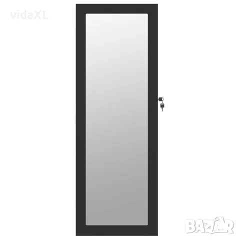 vidaXL Огледален шкаф за бижута, стенен монтаж, черен, 37,5x10x106 см, снимка 4 - Огледала - 56147323