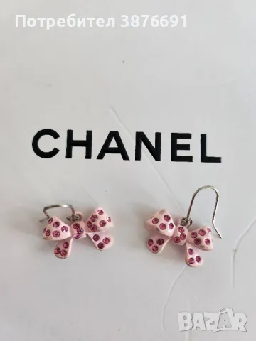 Розови обеци панделки 