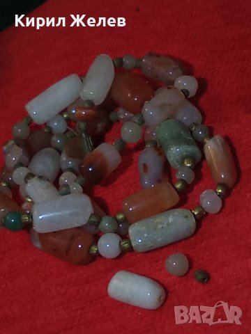 СТАРО СКЪПОЦЕННО КОЛИЕ ОГЪРЛИЦА - МЛЕЧЕН КВАРЦ КАРНЕОЛ НЕФРИТ АХАТ РЪЧНА ИЗРАБОТКА 27946, снимка 15 - Антикварни и старинни предмети - 37096740