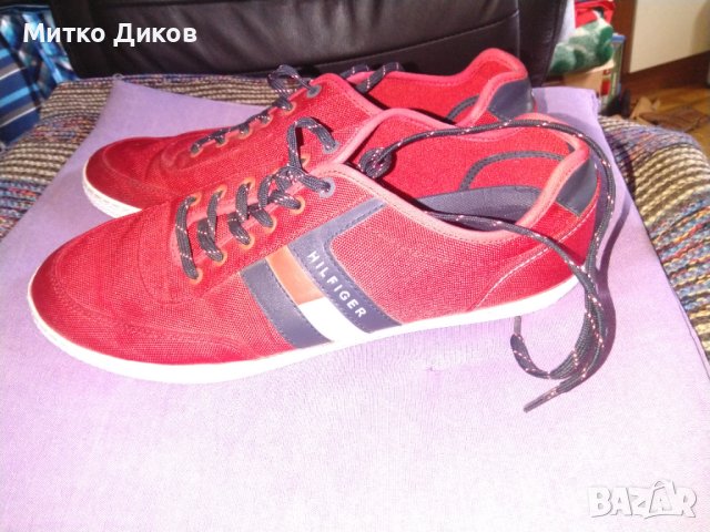  Tomy Hilfiger  маркови маратонки промазан плат US 12  UK 11 №46 стелка 295мм, снимка 3 - Маратонки - 40876918