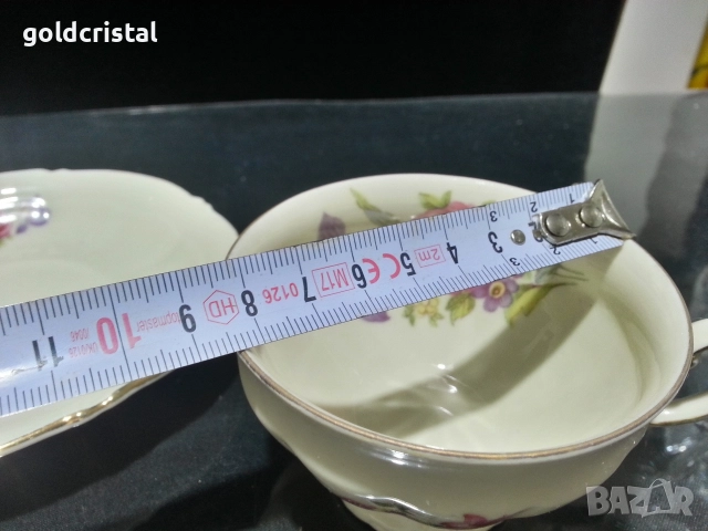 старинен немски порцелан чаша са кафе с чинийки , снимка 5 - Антикварни и старинни предмети - 52777329